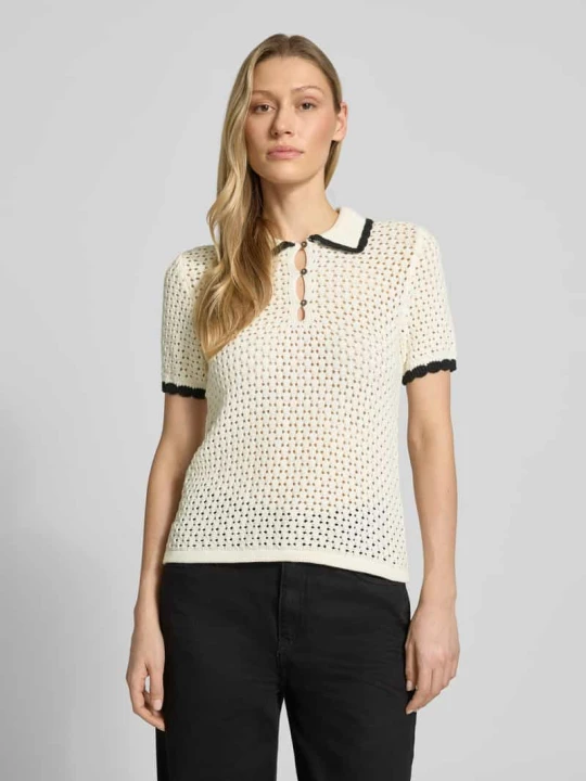 Zdjęcie produktu Poloshirt w dzianinowym wyglądzie, krój slim fit Jake*s Beżowy