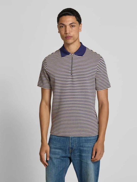 Zdjęcie produktu Koszulka polo w dzianinowej optyce w kroju slim fit Closed Ciemnoniebieski