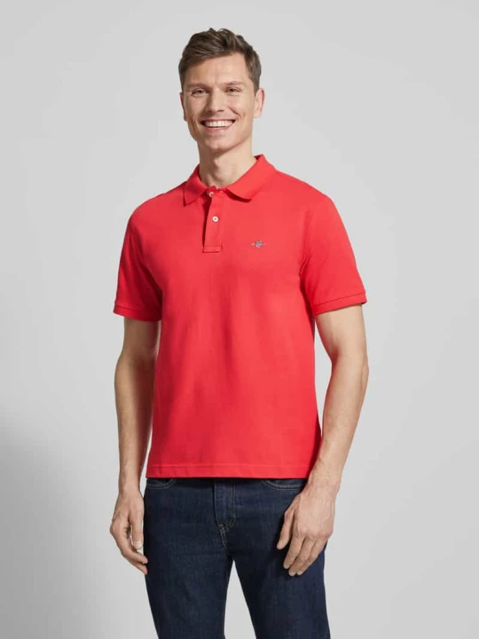 Zdjęcie produktu Polówka o kroju slim fit z haftowanym logo Gant Morelowy
