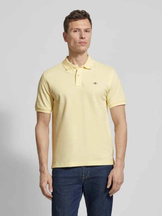 Zdjęcie produktu Polówka o kroju slim fit z haftowanym logo Gant Jasnożółty