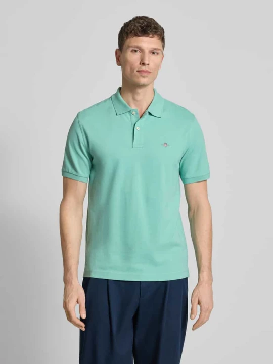 Zdjęcie produktu Polówka o kroju slim fit z haftowanym logo Gant Turkusowy