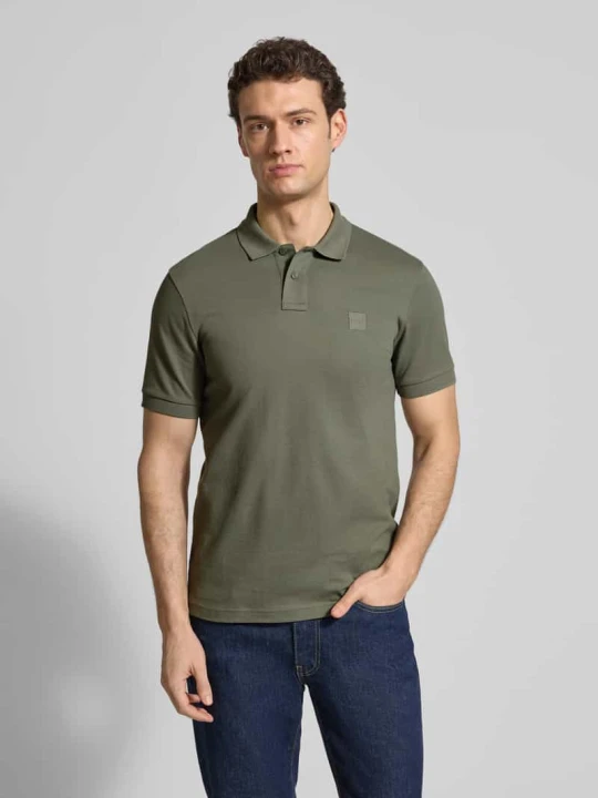 Zdjęcie produktu Polówka Slim Fit z mieszanki bawełny model 'PASSENGER' Boss Oliwkowy