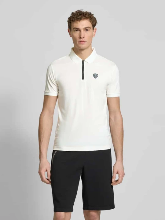 Zdjęcie produktu Polówka z mieszanki wiskozy o kroju slim fit EA7 Emporio Armani Złamany biały