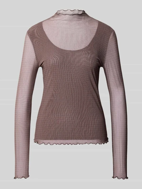 Zdjęcie produktu Półprzezroczysty longsleeve ze stójką Zero Orzechowy