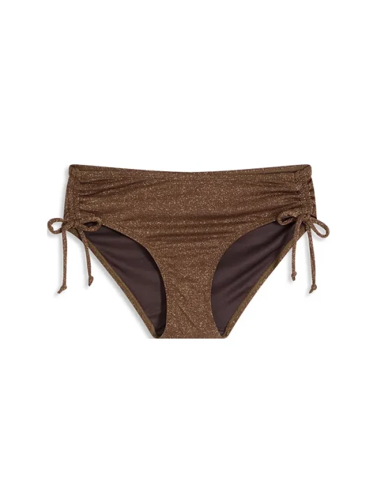 Zdjęcie produktu Połyskujące figi bikini z błyszczącego materiału BonPrix brązowy