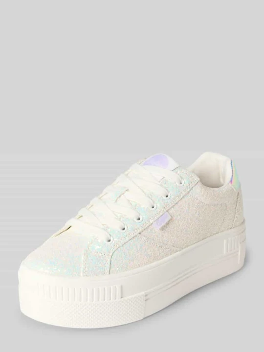 Zdjęcie produktu Połyskujące sneakersy z detalem z logo Model 'PAIRED GLAM' Buffalo Biały