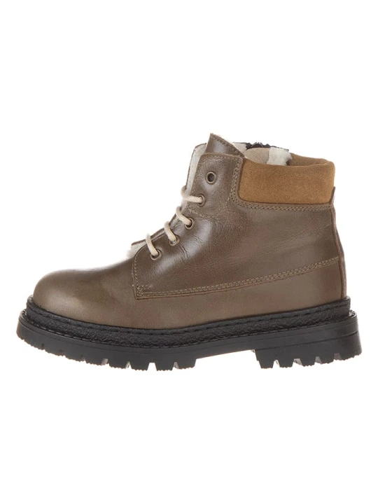 Zdjęcie produktu POM POM Skórzane botki zimowe w kolorze khaki rozmiar: 31