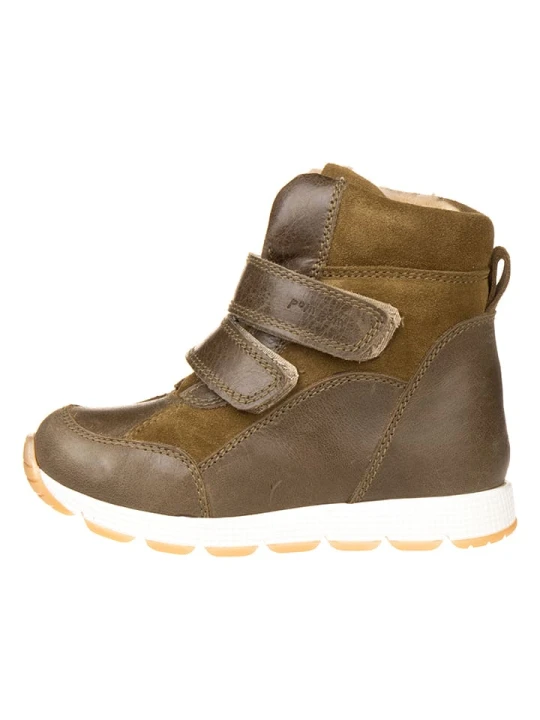 Zdjęcie produktu POM POM Skórzane botki zimowe w kolorze khaki rozmiar: 25