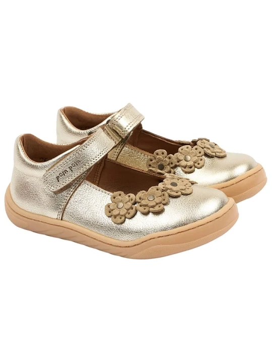 Zdjęcie produktu POM POM Skórzane buty w kolorze złotym do chodzenia na boso rozmiar: 30