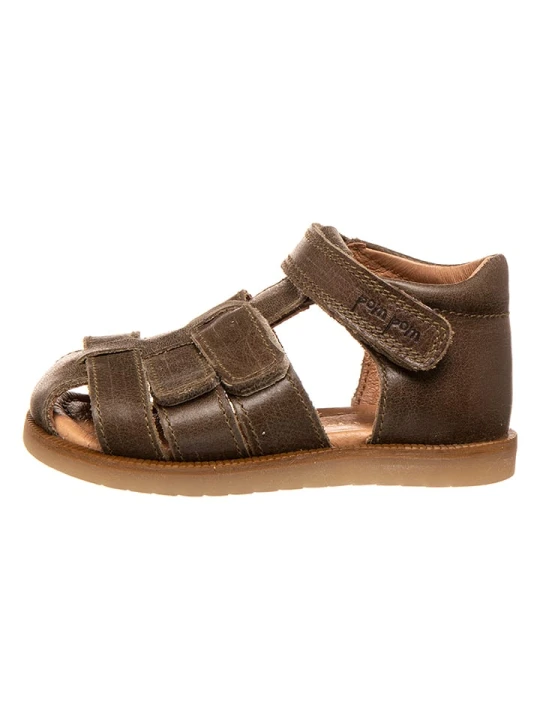 Zdjęcie produktu POM POM Skórzane półsandały w kolorze khaki rozmiar: 22