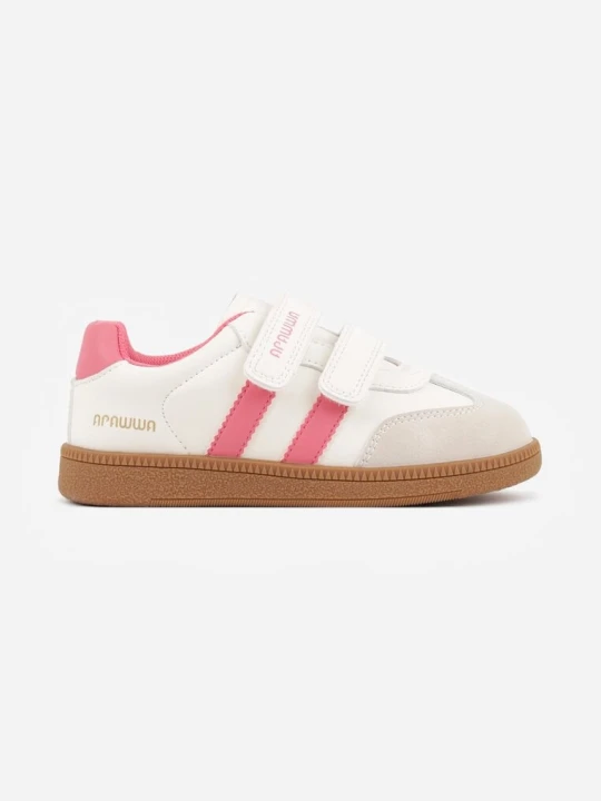 Zdjęcie produktu Pomarańczowe Buty Sportowe Sneakersy ze Skórzaną Wkładką Napisami i Paskami Nemoreli Apawwa