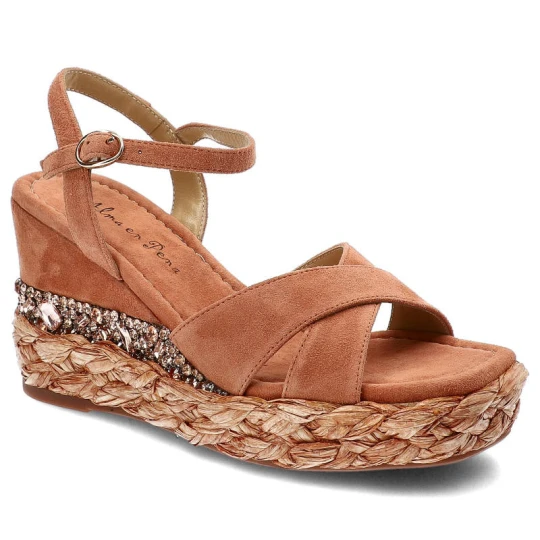 Zdjęcie produktu Pomarańczowe Sandały Alma En Pena Eleganckie Buty Na Koturnie