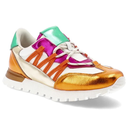 Zdjęcie produktu Pomarańczowe Sneakersy Artiker Wygodne Sportowe Obuwie Damskie biały