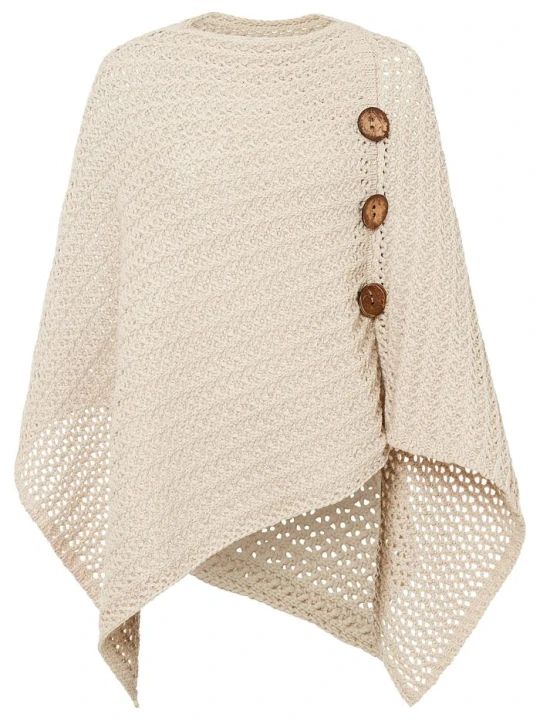 Zdjęcie produktu Poncho z miękkiej dzianiny BonPrix beżowy