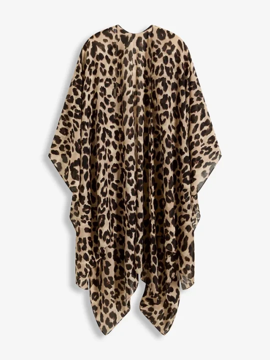 Zdjęcie produktu Poncho w panterkę BonPrix czarny