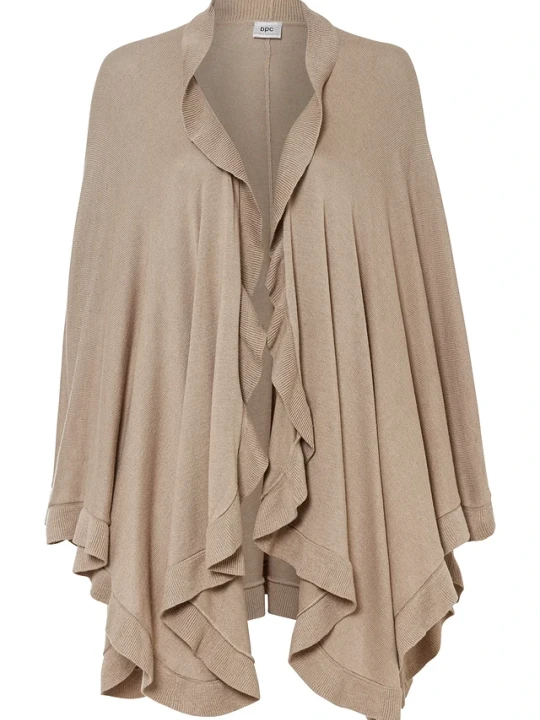 Zdjęcie produktu Poncho z domieszką kaszmiru BonPrix szary