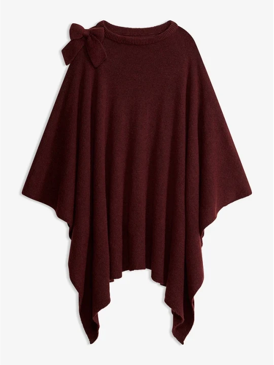 Zdjęcie produktu Poncho z kokardą BonPrix czerwony