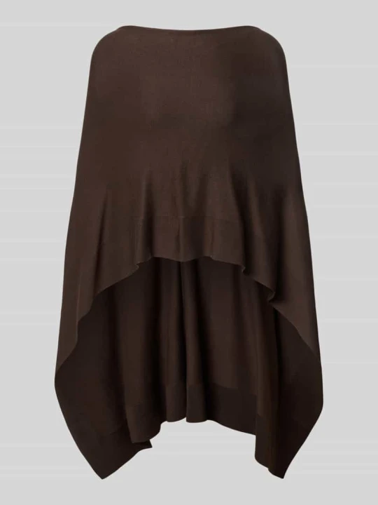Zdjęcie produktu Ponczo o kroju relaxed fit z mieszanki wiskozy w imitacji dzianiny comma Ciemnobrązowy