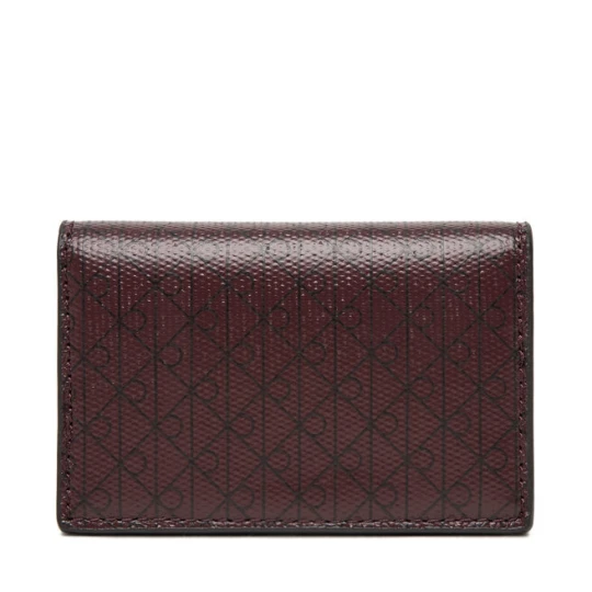 Zdjęcie produktu Portfel Calvin Klein Emblem Aop Accordion Cardcase LV04F1083G Bordowy