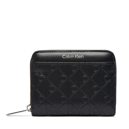 Zdjęcie produktu Portfel Calvin Klein Emblem Aop Embossed Zip Around LV04F1081G Czarny