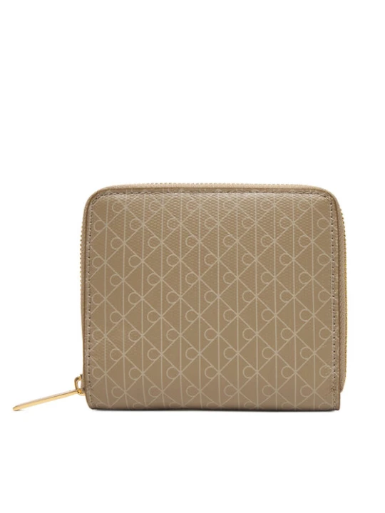 Zdjęcie produktu Portfel Calvin Klein Emblem Aop Square Zip Around LV04F1089G Beżowy