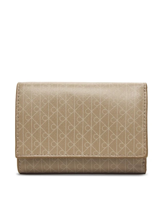 Zdjęcie produktu Portfel Calvin Klein Emblem Aop Trifold W/ Zip Pocket LV04F1118G Beżowy