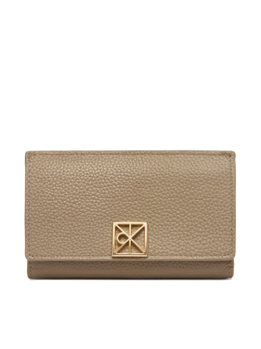 Zdjęcie produktu Portfel Calvin Klein Emblem Hw Pebble Snap Cardholder LV04F1127G Beżowy
