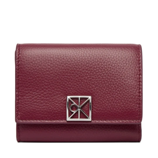 Zdjęcie produktu Portfel Calvin Klein Emblem Hw Pebble Trifold W/Zip LV04F1128G Bordowy