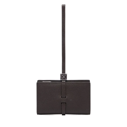 Zdjęcie produktu Portfel Calvin Klein Emblem Hw Pebble Wallet On Strap LV04F1130G Brązowy