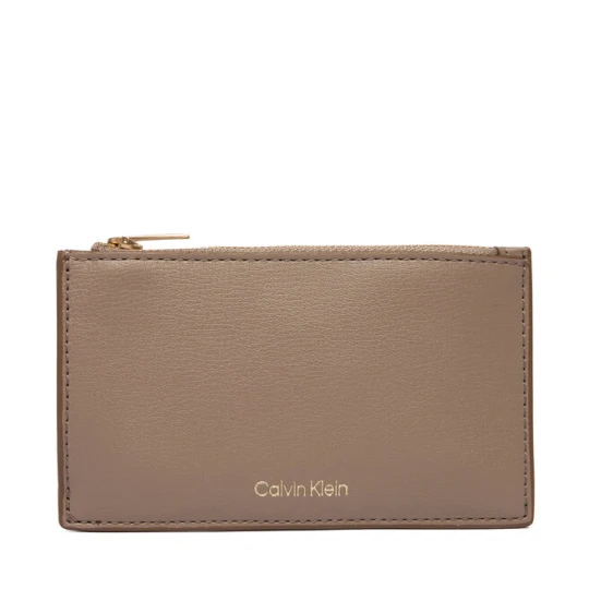 Zdjęcie produktu Portfel Calvin Klein Foil Logo Top Zip Cardcase LV04F1090G Beżowy