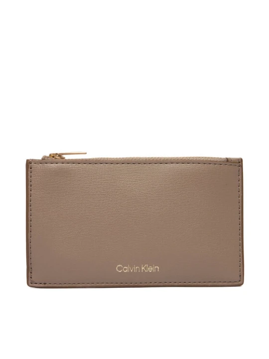 Zdjęcie produktu Portfel Calvin Klein Foil Logo Top Zip Cardcase LV04F1090G Beżowy