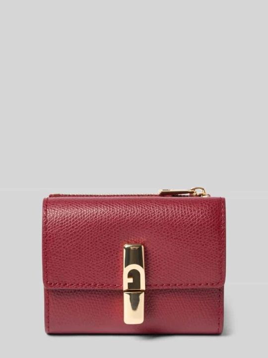 Zdjęcie produktu Portfel i etui na karty w zestawie ze skóry model 'IRIDE' Furla Bordowy