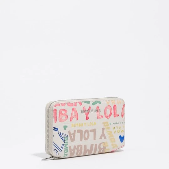 Zdjęcie produktu Portfel poziomy średni BIMBA logo kość słoniowa BIMBA Y LOLA BIMBA LOGOS IVORY