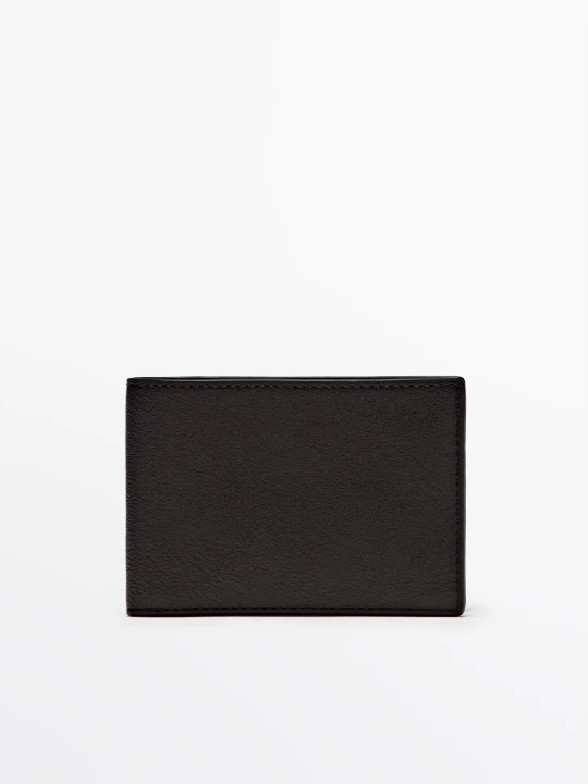 Zdjęcie produktu Portfel Poziomy Ze Skóry Nappa - Brązowy - Massimo Dutti - Male