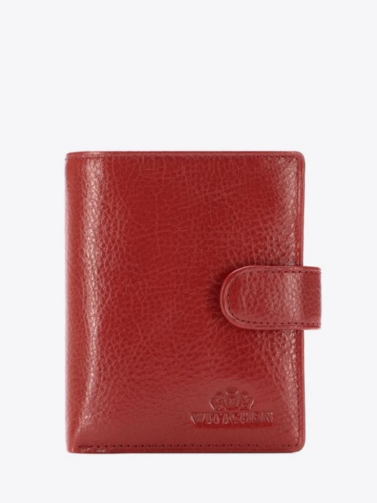 Zdjęcie produktu Portfel skórzany unisex zapinany na zatrzask Wittchen zgaszony czerwony
