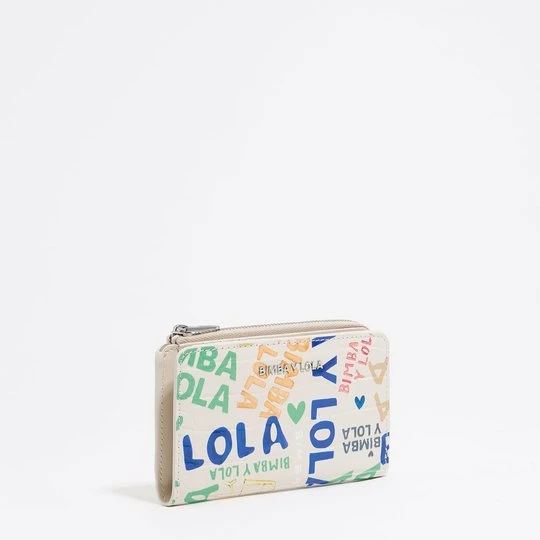 Zdjęcie produktu Portfel kompaktowy print BIMBA logo kość słoniowa BIMBA Y LOLA BIMBA LOGOS IVORY