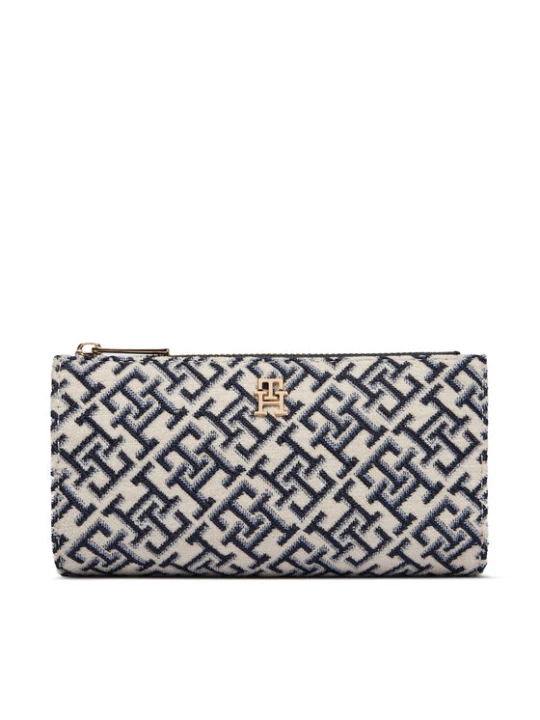 Zdjęcie produktu Portfel Tommy Hilfiger Th Icon Long Bifold Jacquard AW0AW19003 Niebieski