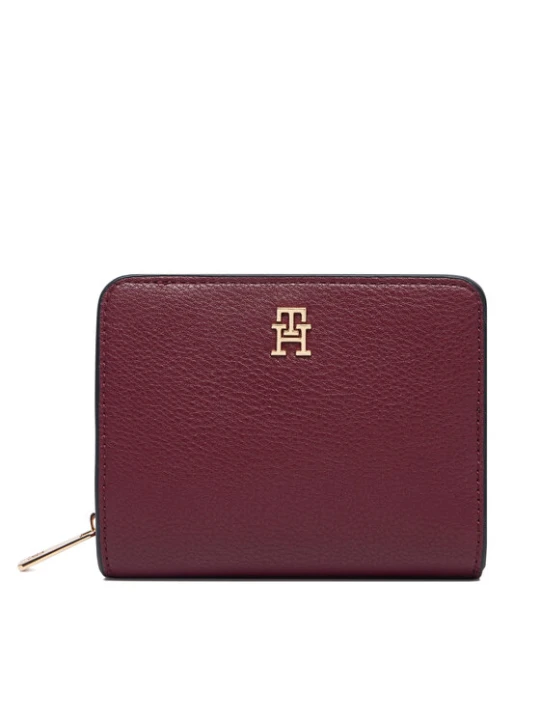 Zdjęcie produktu Portfel Tommy Hilfiger Th Icon Med Za W / Flap Seasonal AW0AW18758 Bordowy
