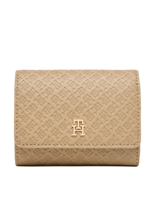 Zdjęcie produktu Portfel Tommy Hilfiger Th Icon Trifold Mono AW0AW18484 Beżowy