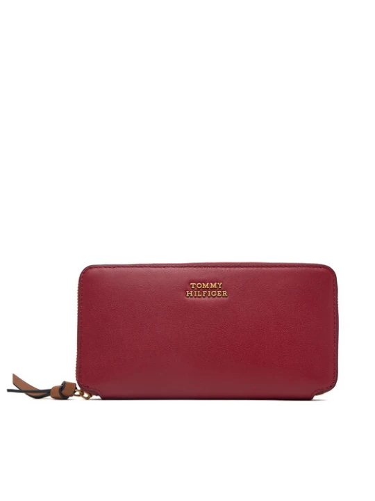 Zdjęcie produktu Portfel Tommy Hilfiger Th Leather Lrg Za Wallet AW0AW18941 Czerwony