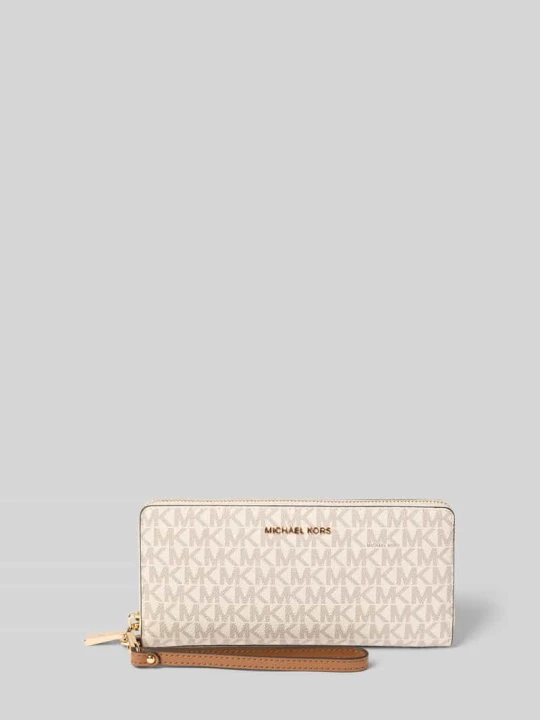Zdjęcie produktu portfel z aplikacją z logo model 'Jet Set' Michael Kors Złamany biały