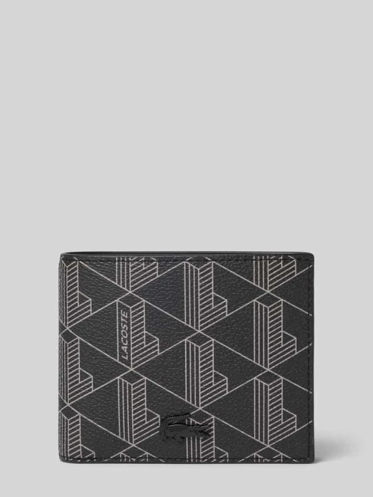 Zdjęcie produktu portfel z detal z logo Lacoste Czarny