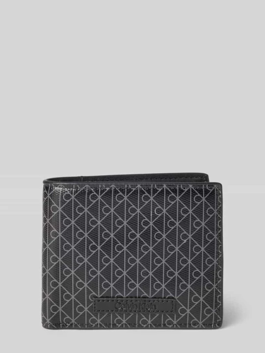 Zdjęcie produktu Portfel z detalem z logo Calvin Klein Czarny