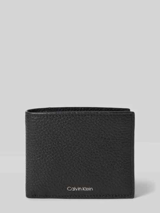Zdjęcie produktu Portfel z detalem z logo Calvin Klein Czarny