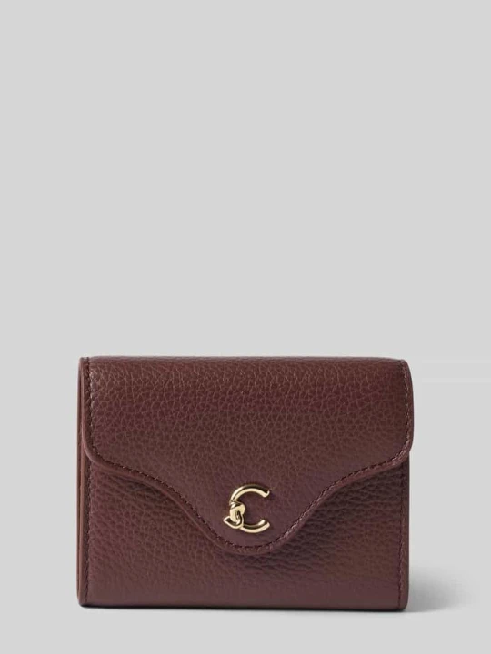 Zdjęcie produktu Portfel z detalem z logo Coccinelle Bordowy