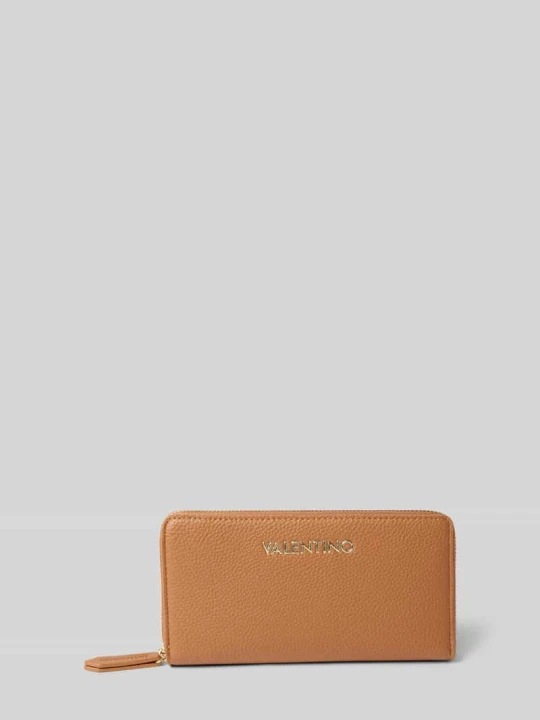 Zdjęcie produktu Portmonetka w skórzanym wyglądzie model 'Brixton' VALENTINO BAGS Koniakowy