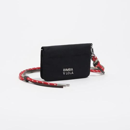 Zdjęcie produktu Portfel z klapką mały nylon czarny BIMBA Y LOLA GRAPHITE