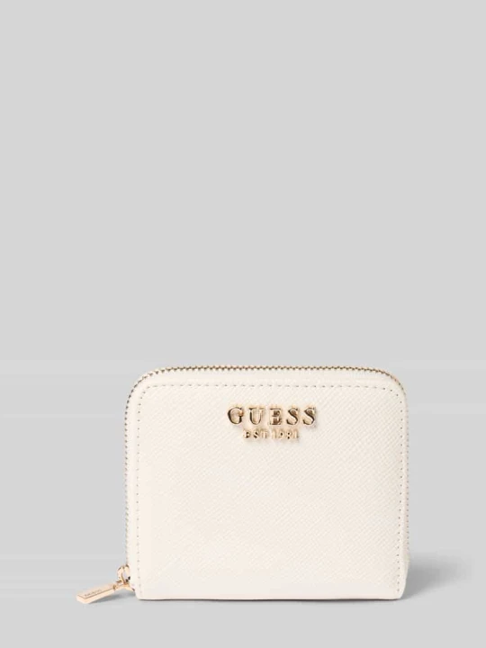 Zdjęcie produktu Portfel z materiału skóropodobnego model 'Gilda' Guess Złamany biały