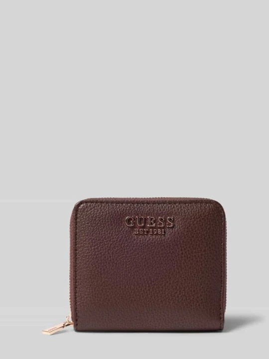 Zdjęcie produktu Portfel z materiału skóropodobnego model 'MELODY' Guess Ciemnobrązowy