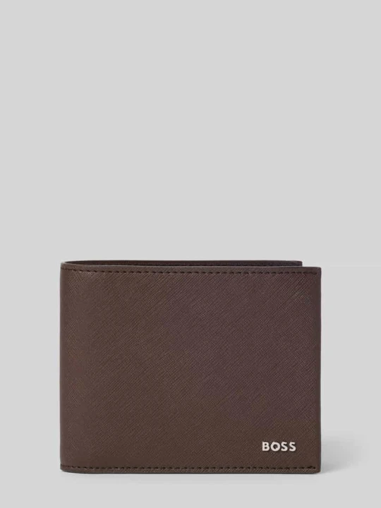 Zdjęcie produktu Portfel z mieszanka skóry model 'Northon_Trifold' Boss Ciemnobrązowy